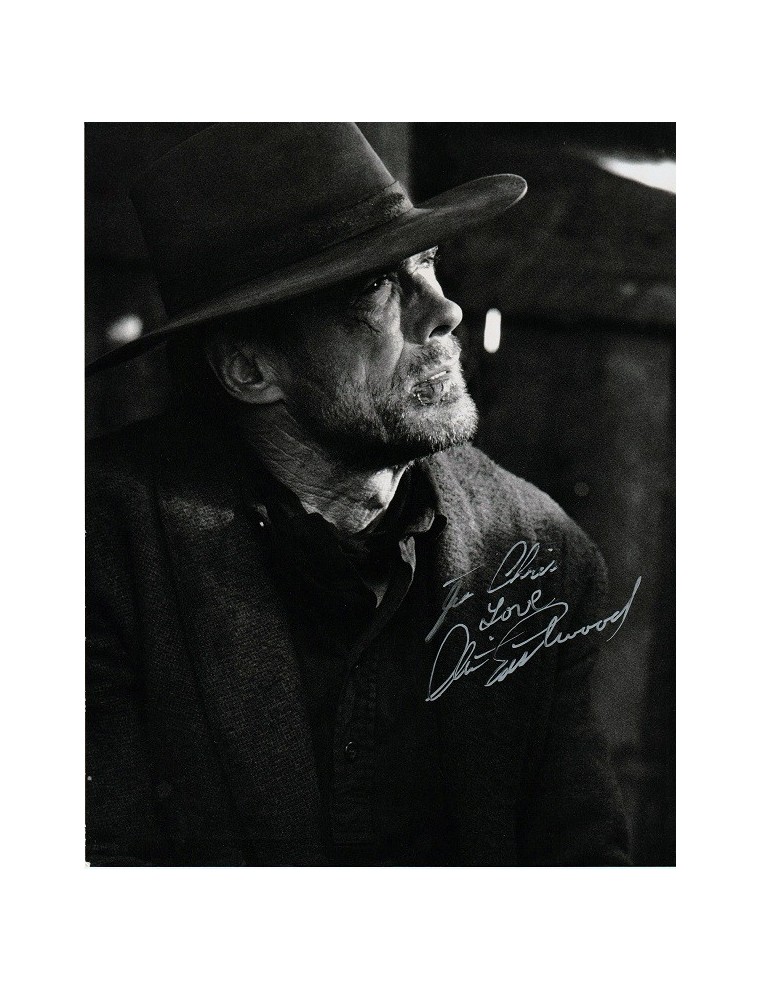 AUTOGRAPHE DE CLINT EASTWOOD SUR PHOTO FILM IMPITOYABLE