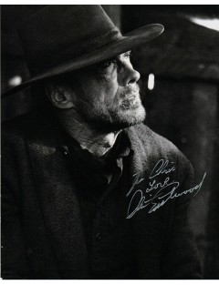 AUTOGRAPHE DE CLINT EASTWOOD SUR PHOTO FILM IMPITOYABLE