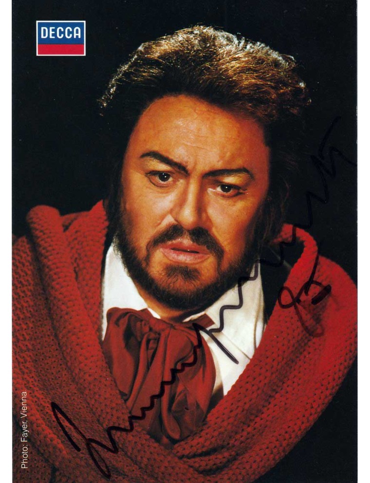 AUTOGRAPHE DE LUCIANO PAVAROTTI