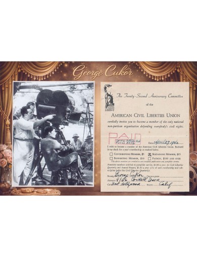 AUTOGRAPHE DE GEORGE CUKOR