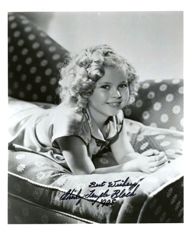 AUTOGRAPHE DE SHIRLEY TEMPLE